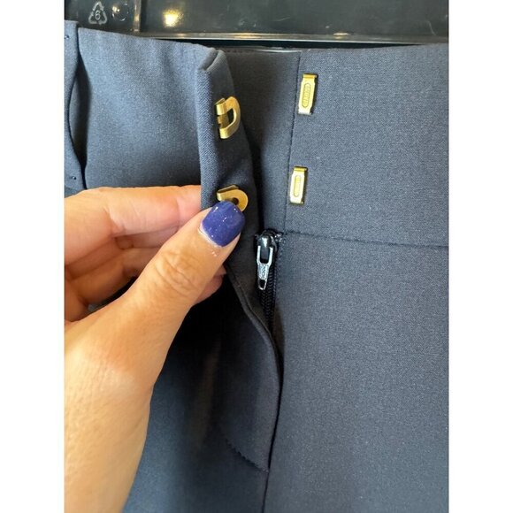 Boss Hugo Boss‎ Pants Women 2 Blue Wool Straight Leg Trousers Career Corpcore - Picture 7 of 10